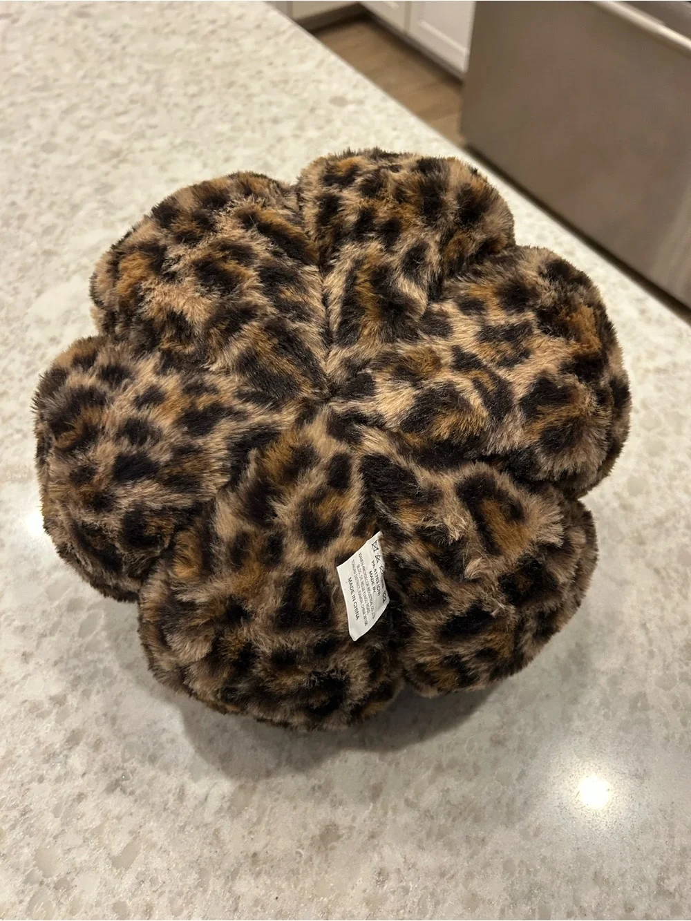 “New” Rachel Zoe Leopard-Print Plush Pumpkin with Gold Stem